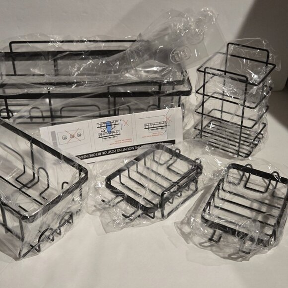 Veken Shower Caddy 6-Pack. Adhesive, Large Capacity Bathroom and More - Picture 2 of 10